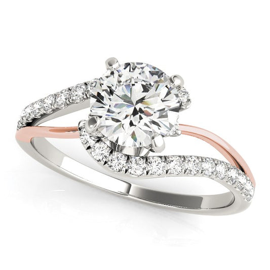 1 1/3 CT. T.W. Bypass Diamond Engagement Ring in 14K White and Rose Gold
