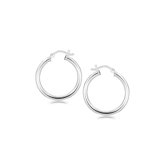 Sterling Silver Polished Hoop Earrings