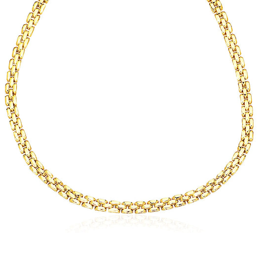 14k Yellow Gold Panther Link Necklace