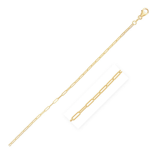 14K Yellow Gold Fine Paperclip Anklet