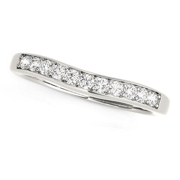 1/4 CT. T.W. Curved Diamond Wedding Band in 14k White Gold