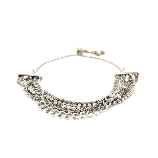 Adjustable Sterling Silver Multi Chain Bracelet