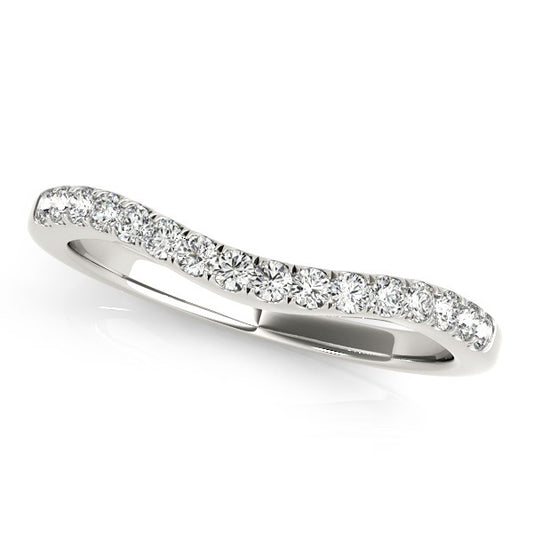 1/5 CT. T.W. Curved Pave Set Diamond Wedding Band in 14k White Gold