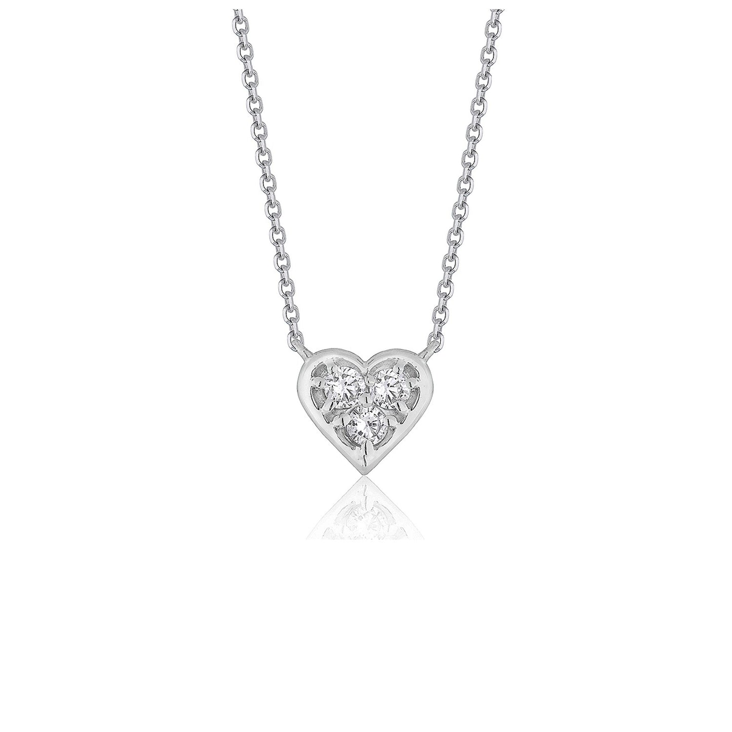 3/20 CT. T.W Diamond Heart Pendant in 14k White Gold