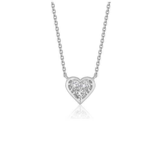 3/20 CT. T.W Diamond Heart Pendant in 14k White Gold