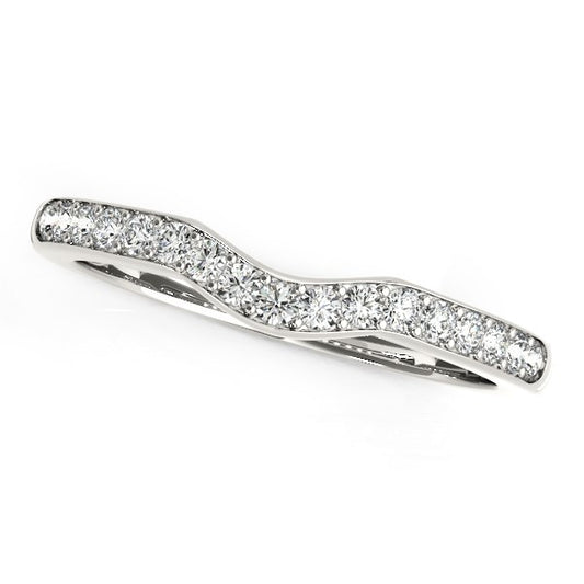 1/4 CT. T.W. Curved Diamond Wedding Band in 14k White Gold
