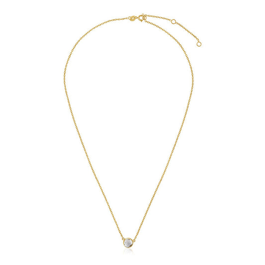 14k Yellow Gold White Topaz Necklace