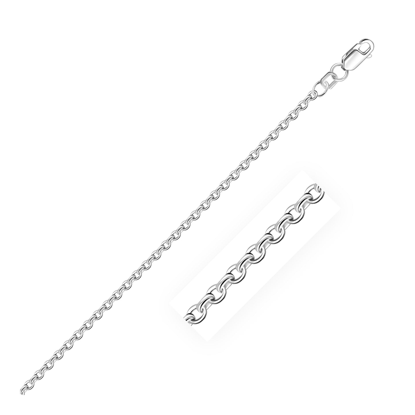 10k White Gold Rolo Anklet