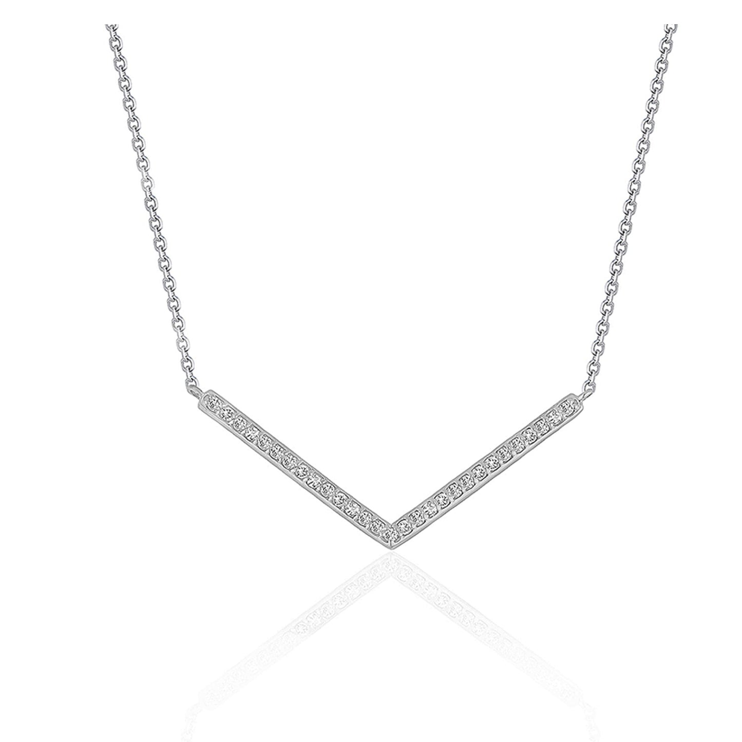 1/3 CT. T.W Diamond Chevron Pendant in 14k White Gold