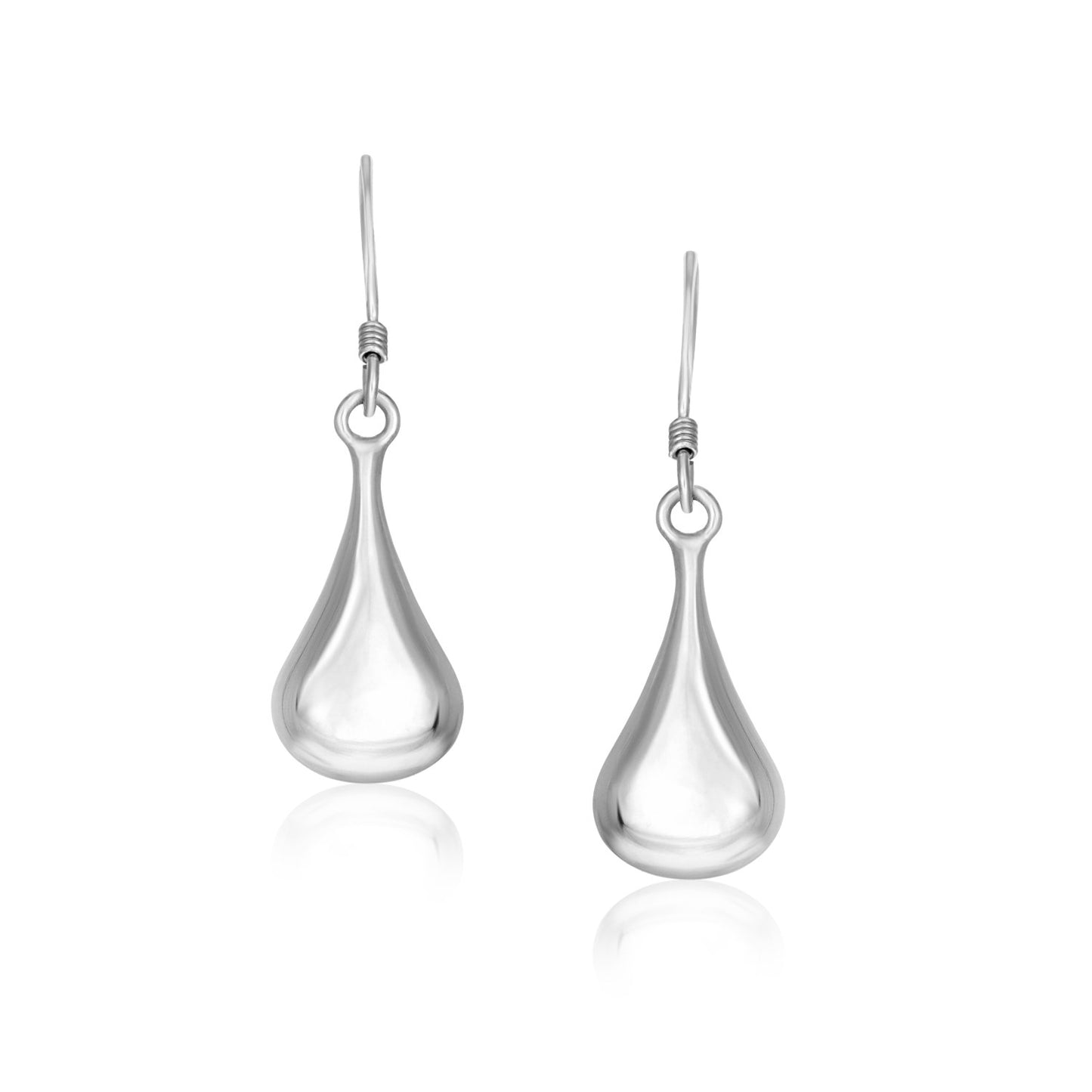 Sterling Silver Long Teardrop Drop Earrings