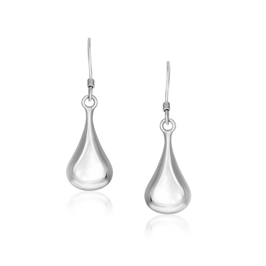 Sterling Silver Long Teardrop Drop Earrings