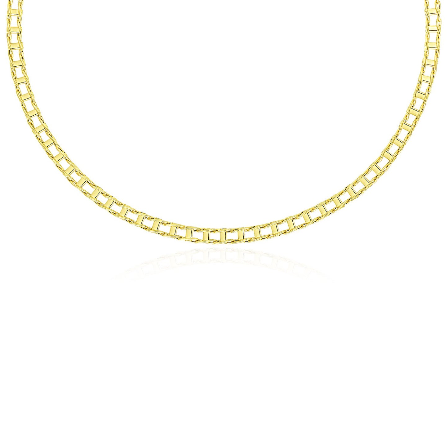 14k Yellow Gold Rail Link Chain