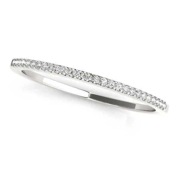 1/10 CT. T.W. Slim Paved Set Diamond Wedding Band in 14k White Gold