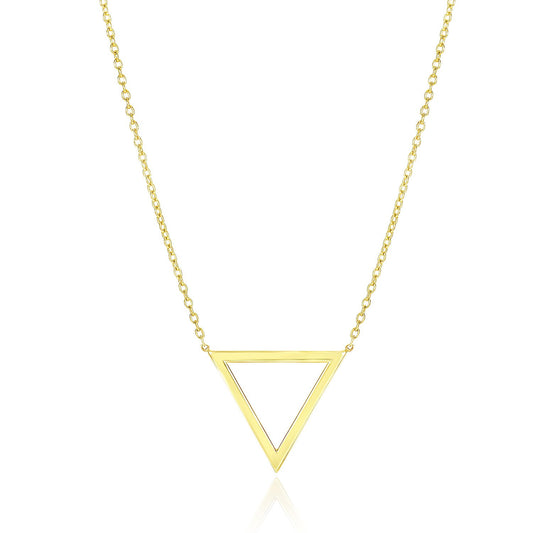 14k Yellow Gold Open Triangle Necklace