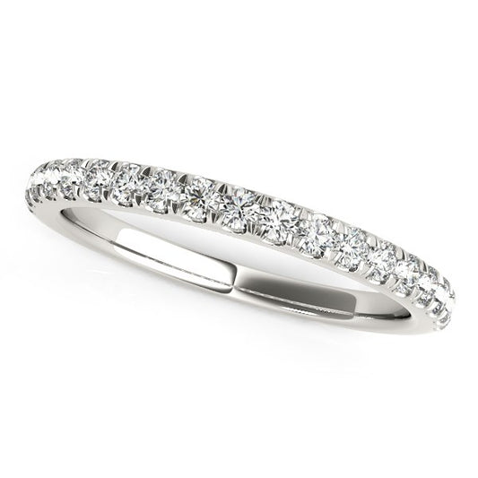 1/4 CT. T.W. Pave Set Diamond Wedding Band in 14k White Gold