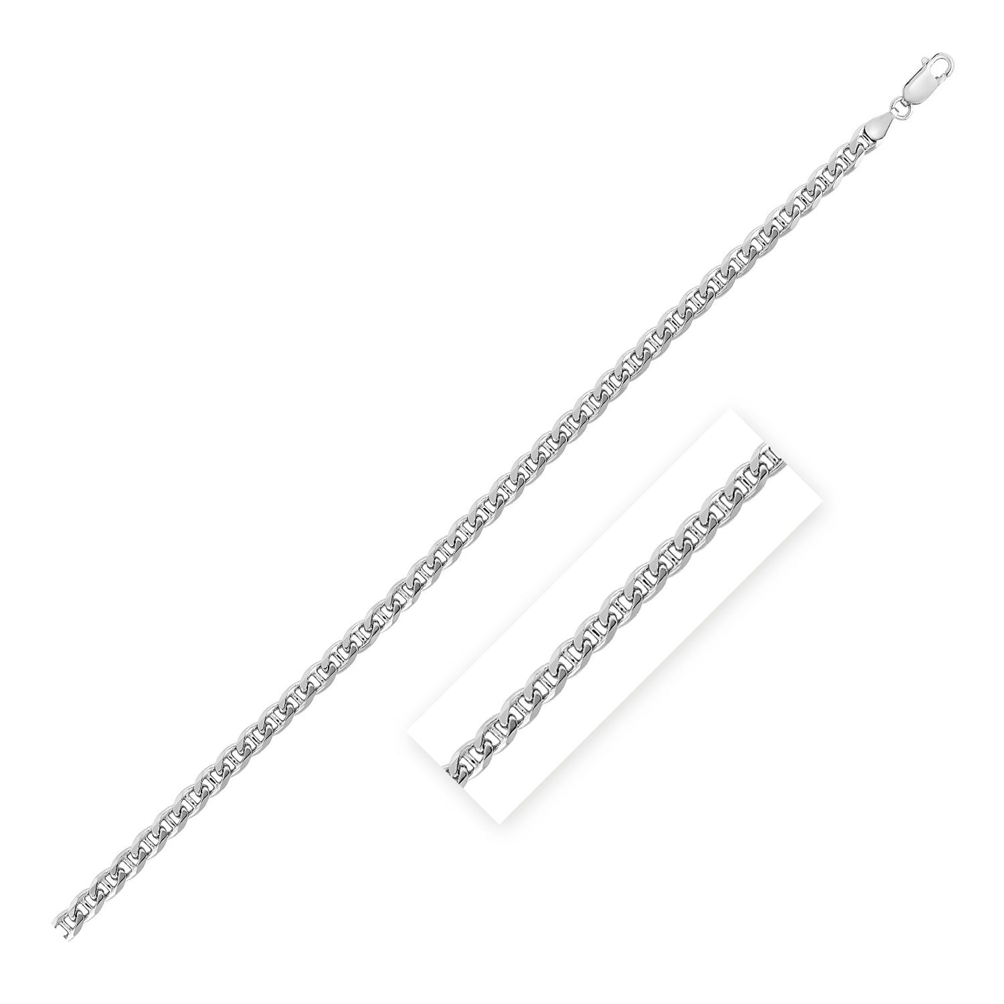 Rhodium-Plated Sterling Silver Mariner Chain