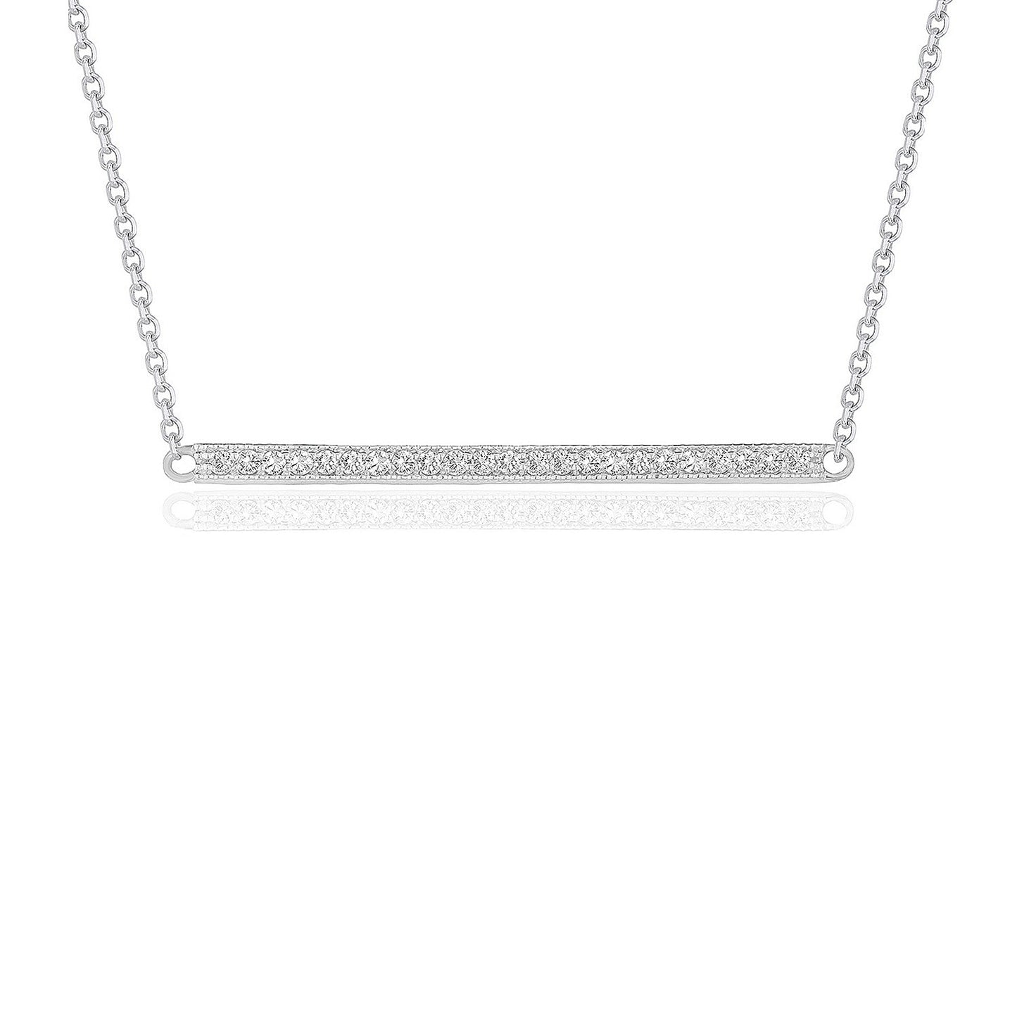 1/4 CT. T.W Diamond Bar Pendant in 14k White Gold