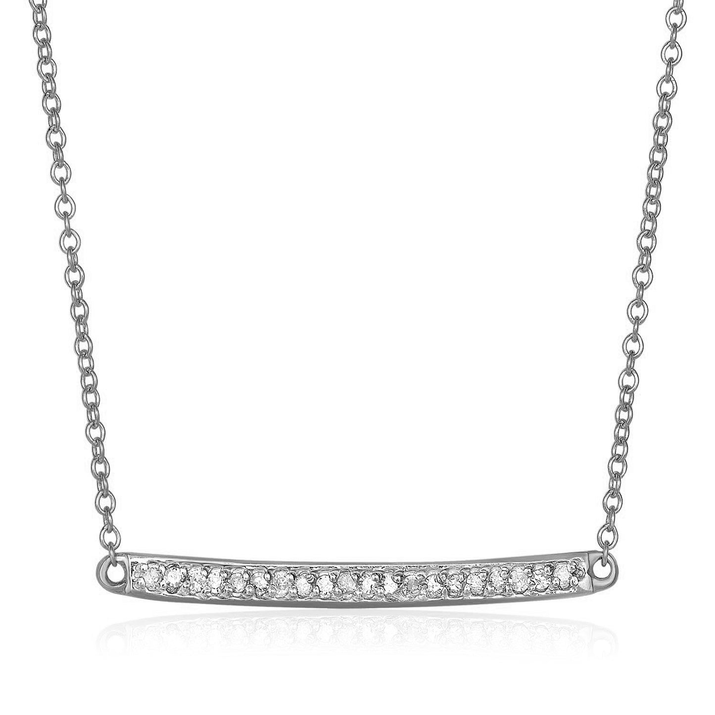 1/10 CT. T.W Diamond Bar Necklace in 14k White Gold