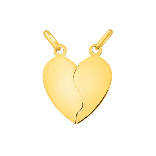 Broken Heart Pendant in 14K Yellow Gold