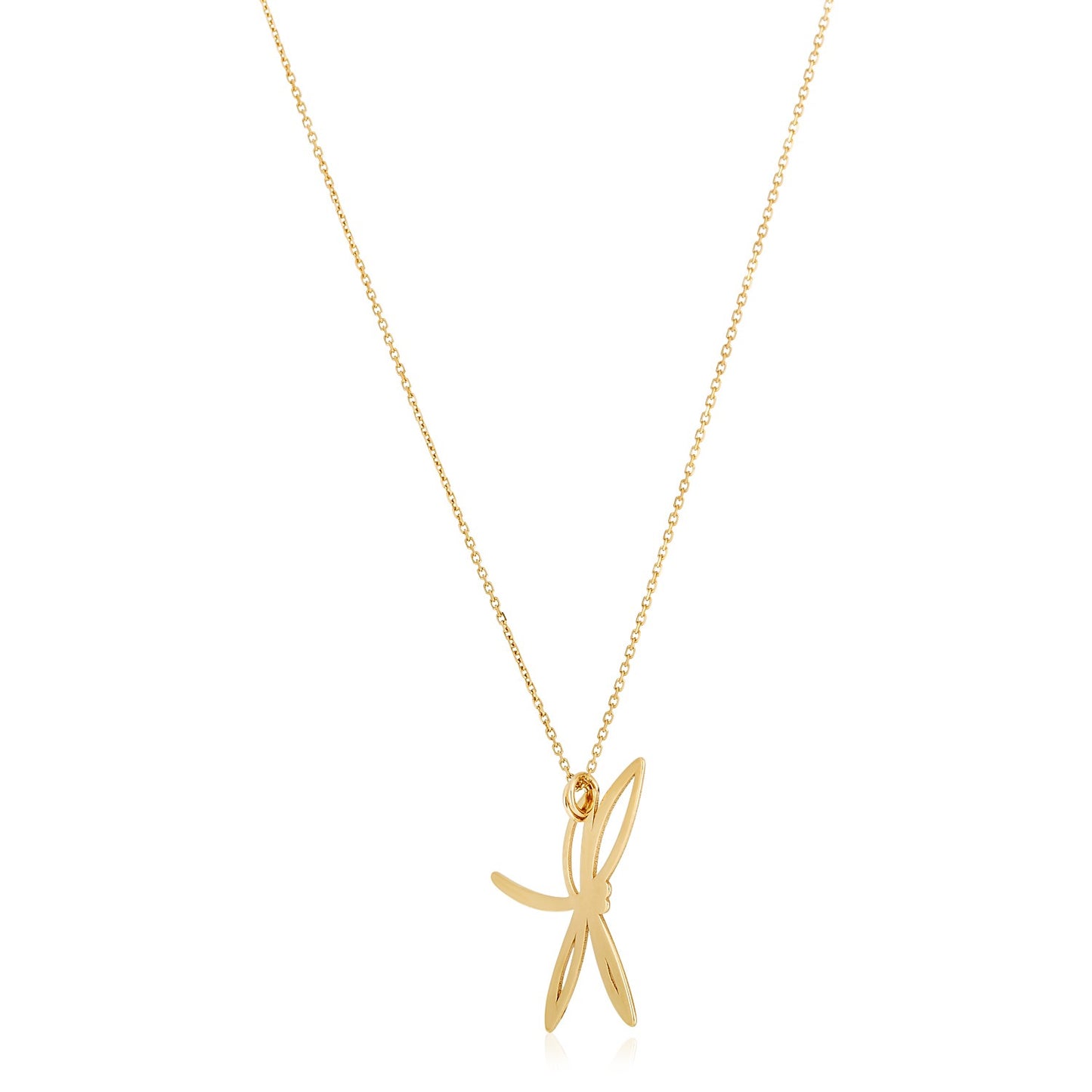 14k Yellow Gold Dragonfly Necklace