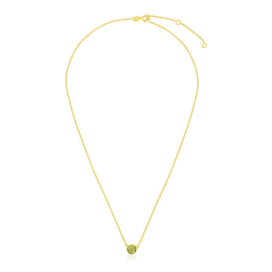 14k Yellow Gold Peridot Necklace