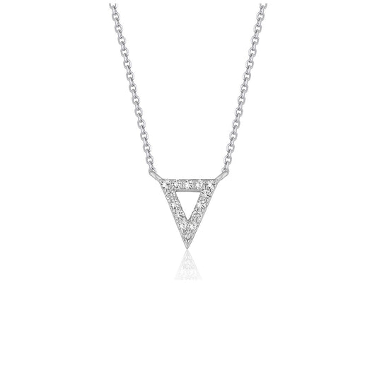 3/20 CT. T.W Diamond Inverted Triangle Pendant in 14k White Gold