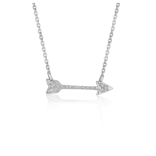 1/10 CT. T.W Diamond Arrow Pendant in 14k White Gold