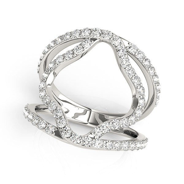 5/8 CT. T.W Dual Band Floral Motif Diamond Ring in 14k White Gold