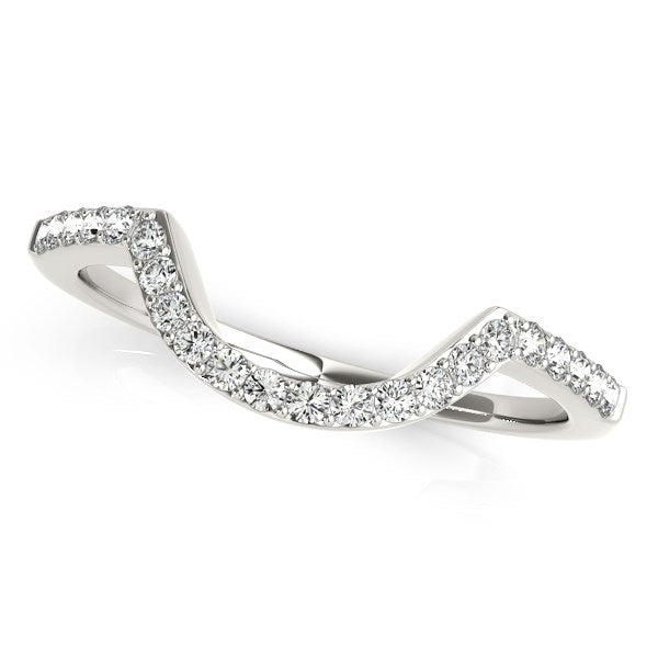 1/3 CT. T.W. Curved Diamond Wedding Band in 14k White Gold