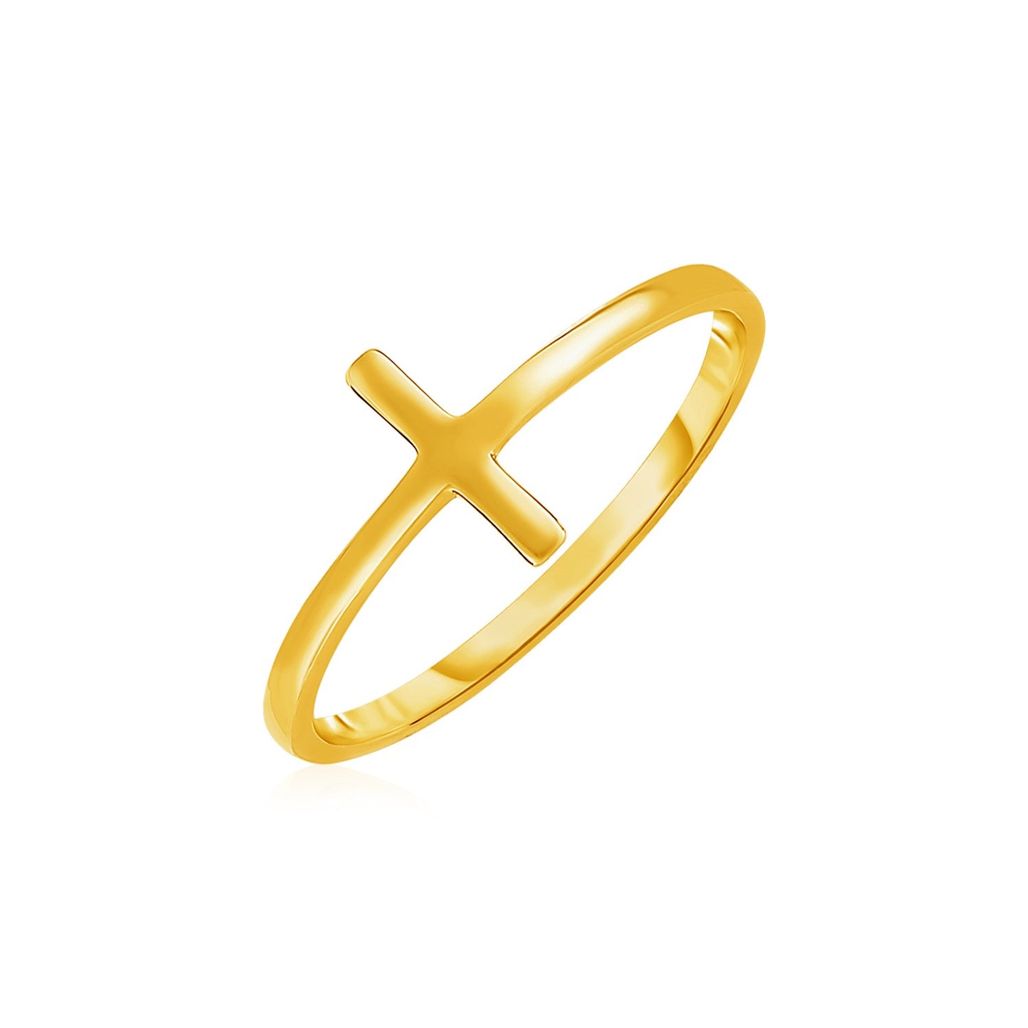 14k Yellow Gold Cross Motif Ring (1.50 mm)