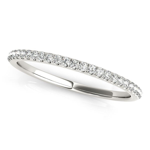 1/8 CT. T.W. Round Pave Set Diamond Wedding Band in 14k White Gold