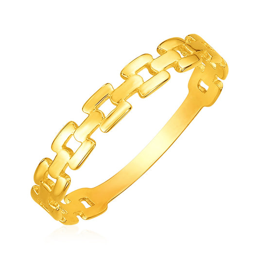 14k Yellow Gold Chain Link Ring (1.50 mm)