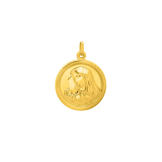 Virgin Mary Pendant in 14K Yellow Gold