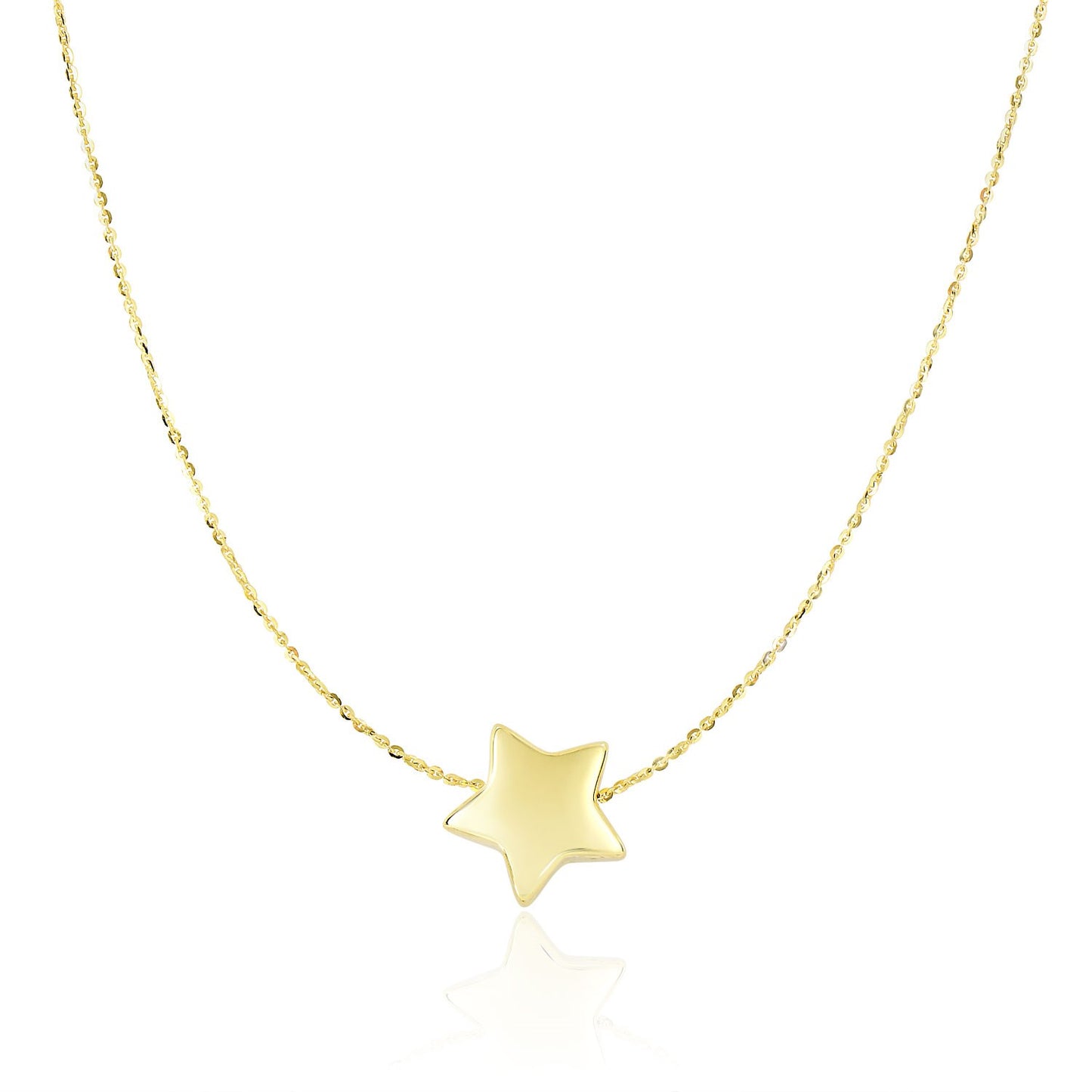 14k Yellow Gold Star Charm Necklace