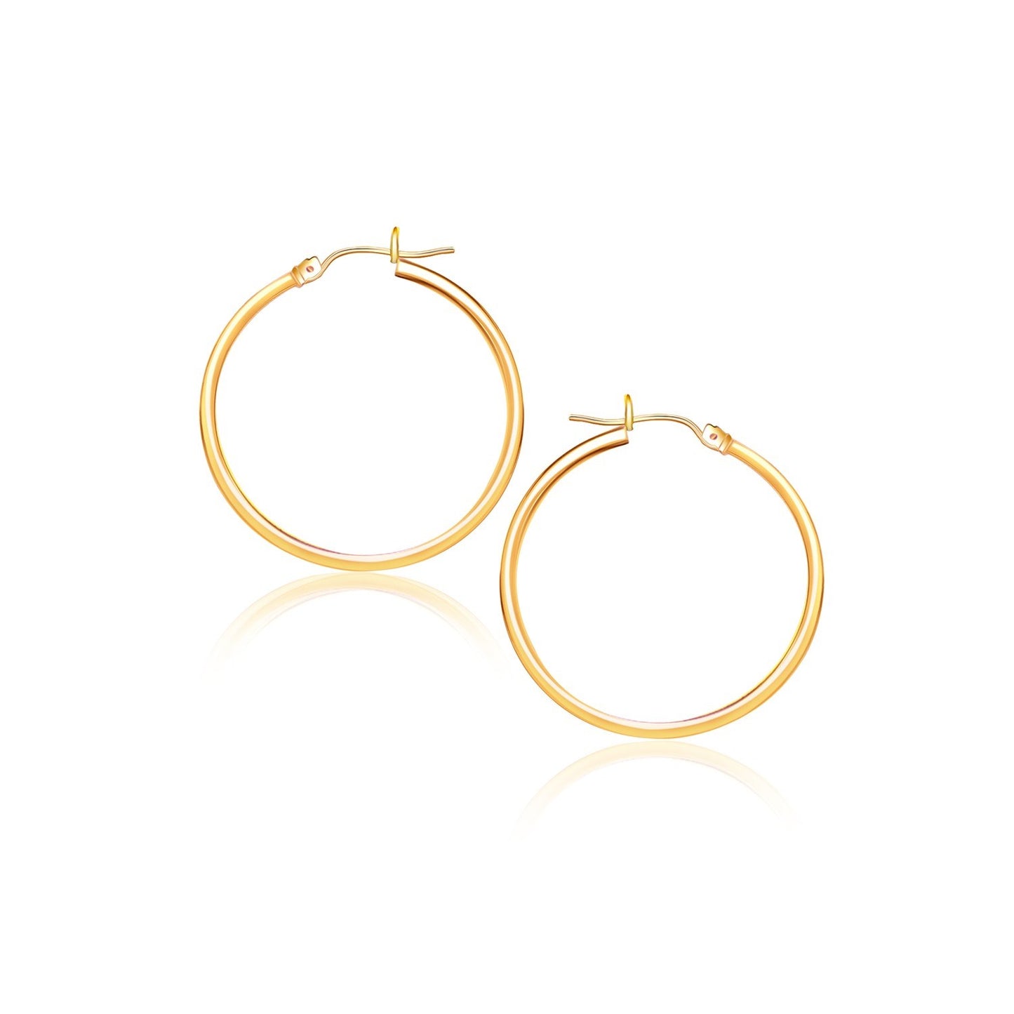 10k Yellow Gold Polished Hoop Earrings