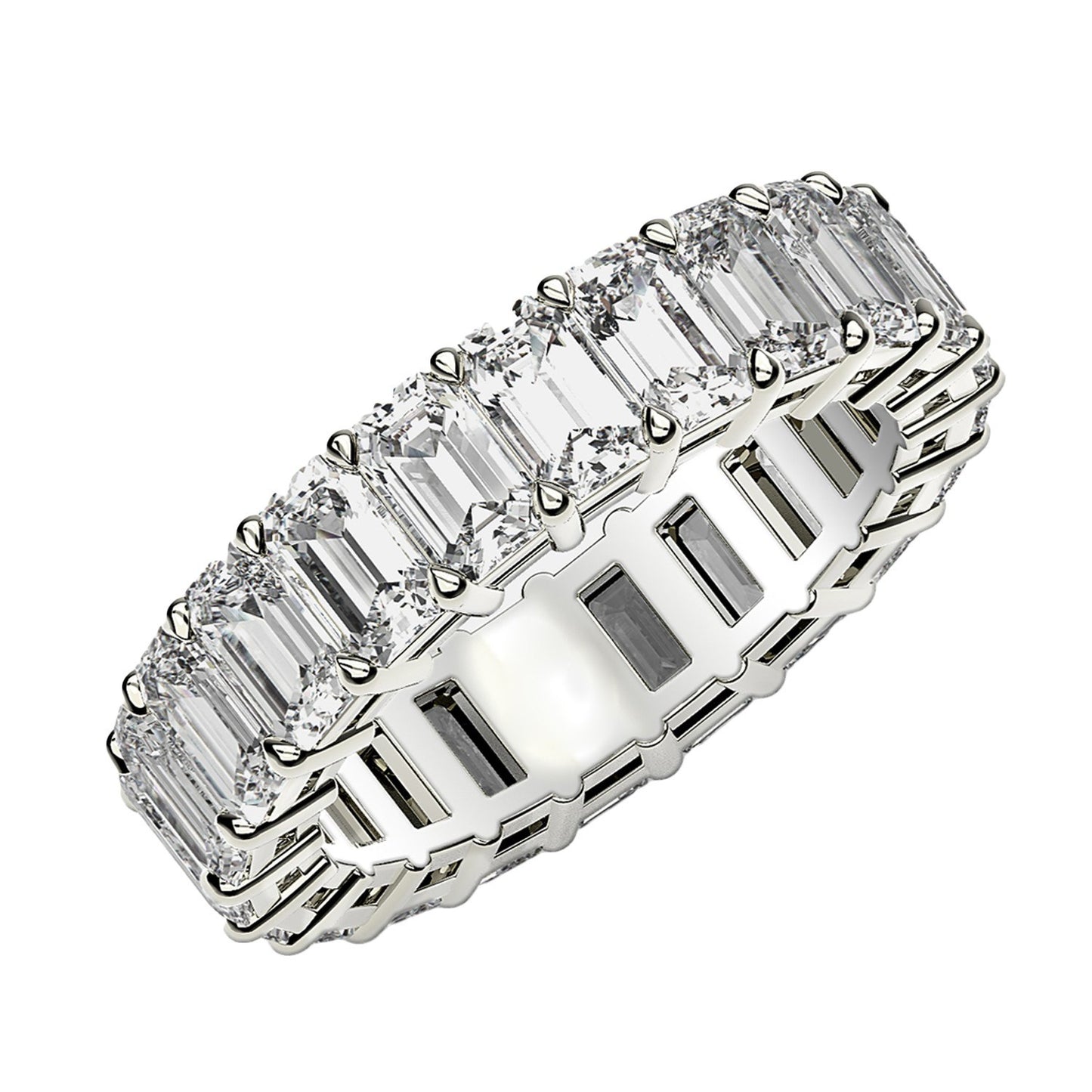 3 CT. T.W Lab Grown Emerald Cut Diamond Eternity Ring in 14k White Gold