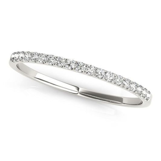 1/8 CT. T.W. Pave Set Round Diamond Wedding Band in 14k White Gold