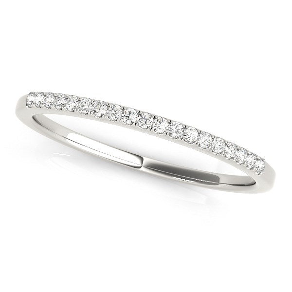 1/4 CT. T.W. Thin Round Diamond Wedding Band in 14k White Gold