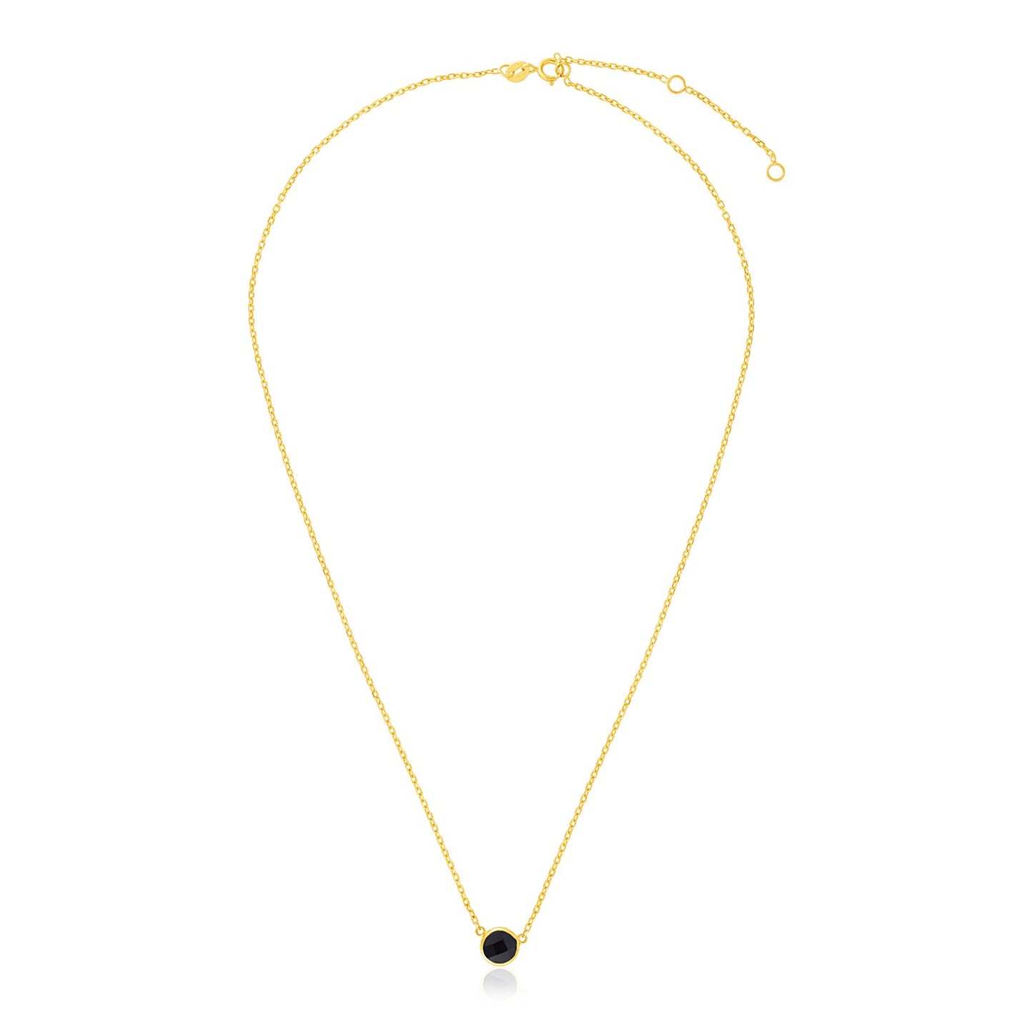 14k Yellow Gold Onyx Necklace