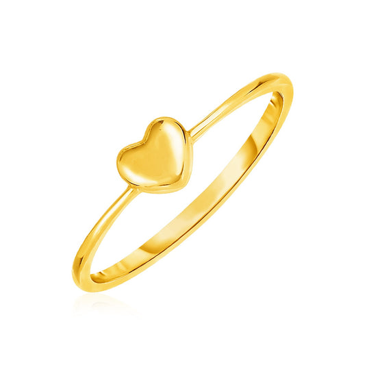 14k Yellow Gold Ring with Puffed Heart (1.40 mm)