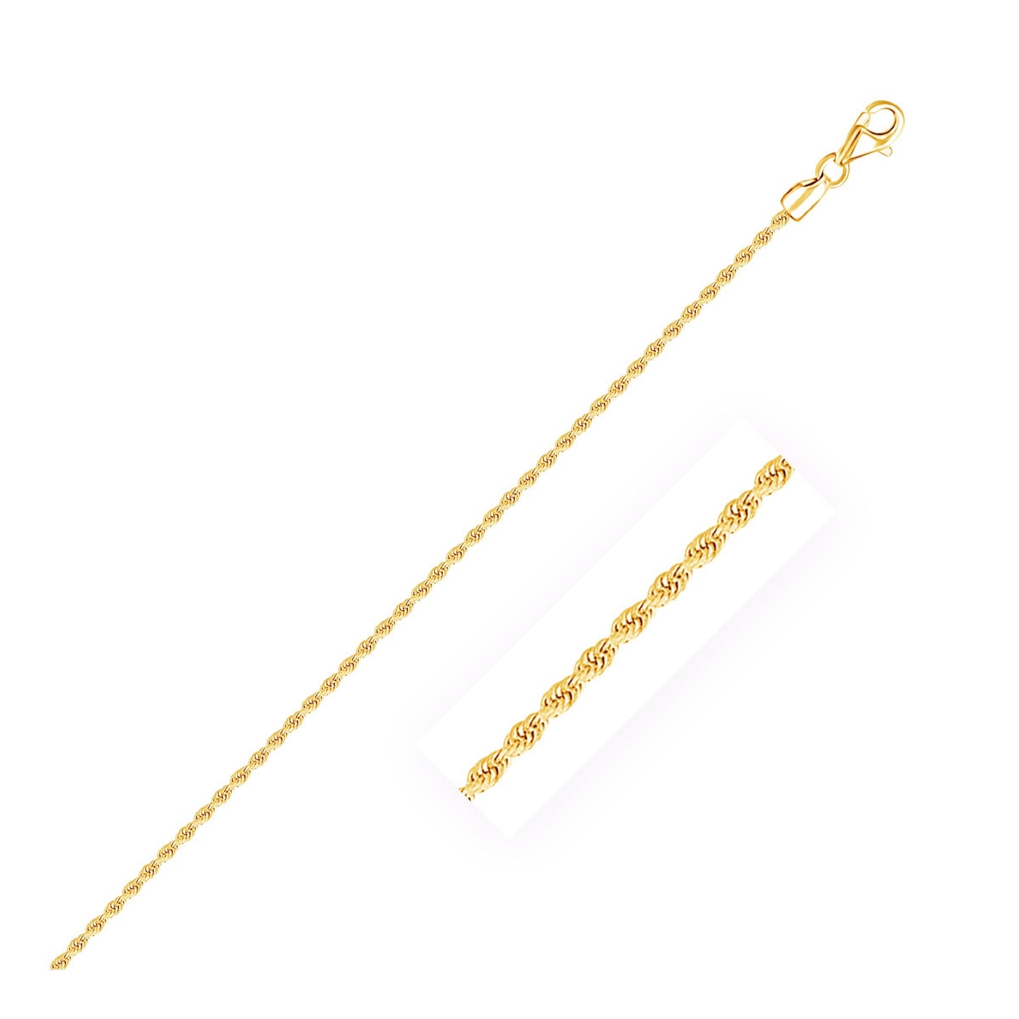 10k Yellow Gold Diamond Cut Rope Anklet