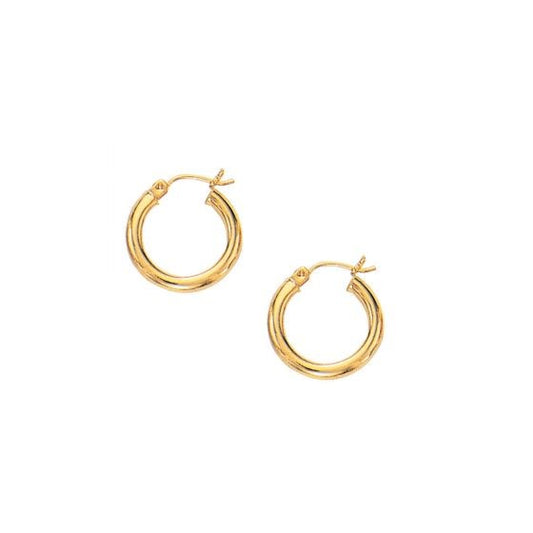 10k Yellow Gold Polished Hoop Earrings