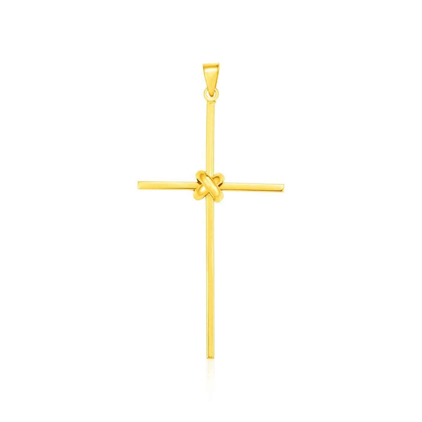 14k Yellow Gold Bar Cross Pendant