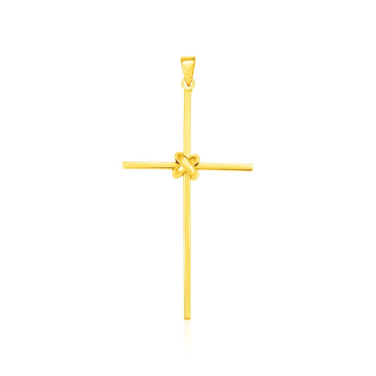 14k Yellow Gold Bar Cross Pendant