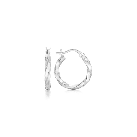 Sterling Silver Polished Spiral Hoop Earrings