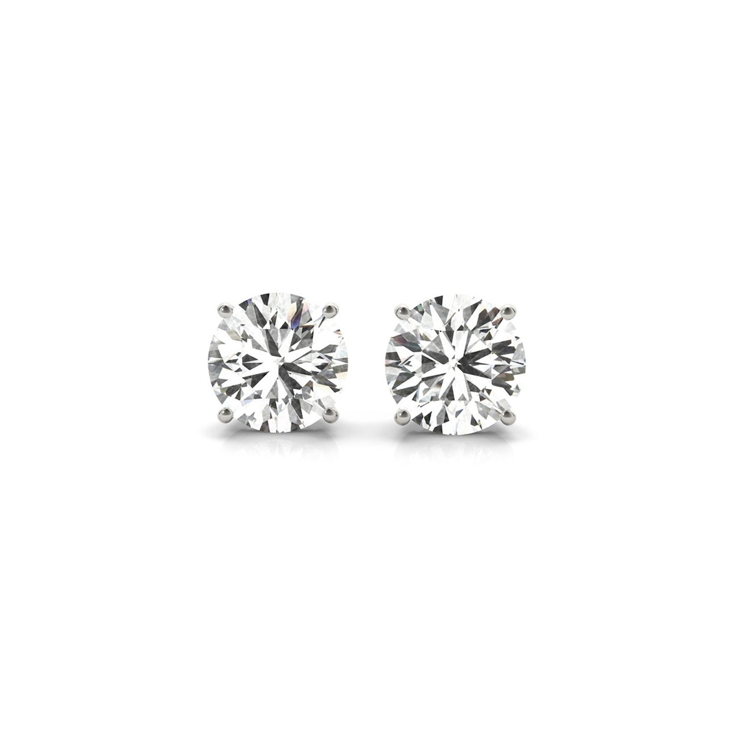 3 CT. T.W IGI Certified Lab Grown Diamond Stud Earrings in 14k White Gold