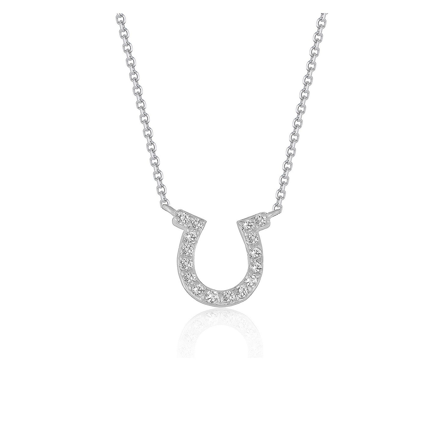 3/20 CT. T.W Horseshoe Diamond Pendant in 14k White Gold