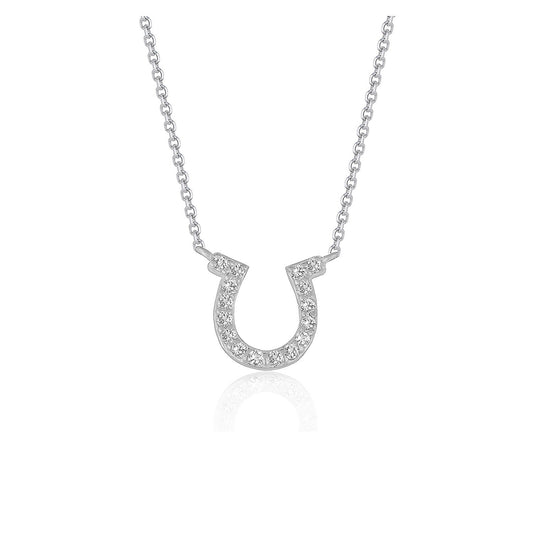 3/20 CT. T.W Horseshoe Diamond Pendant in 14k White Gold