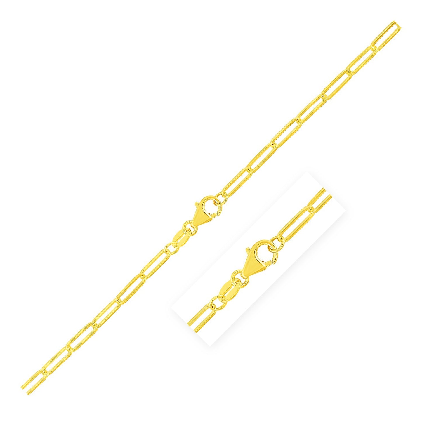 10K Yellow Gold Paperclip Bracelet