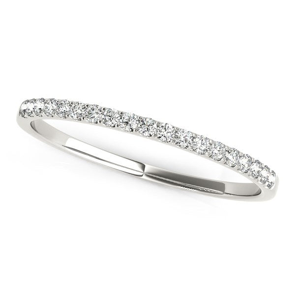 1/8 CT. T.W. Pave Set Round Diamond Wedding Band in 14k White Gold